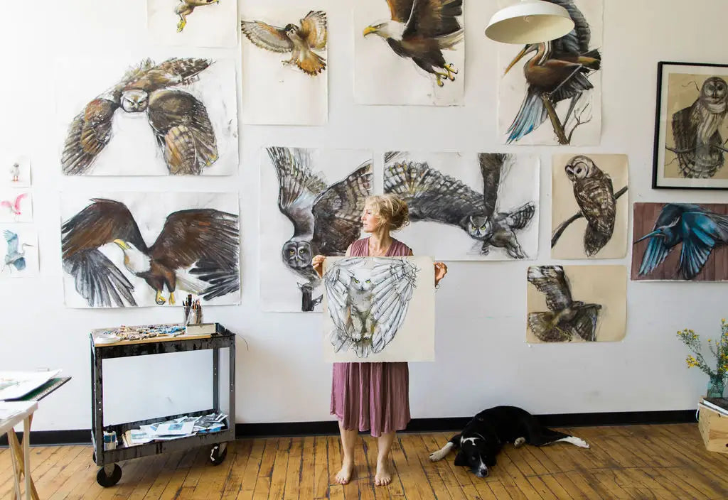 Holly Wach 'Shadows of the Sky' majestic raptor watercolor prints