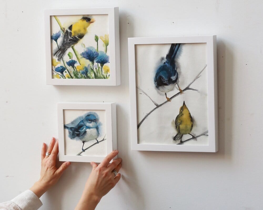 Holly Wach's paintings of original watercolor birds