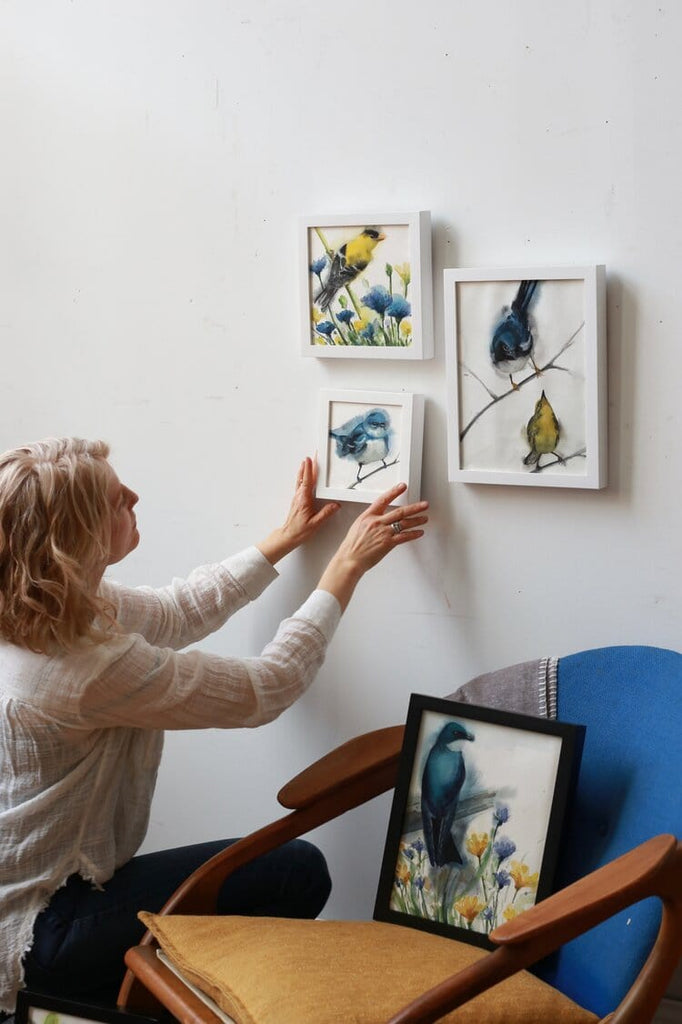 Holly Wach's paintings of original watercolor birds