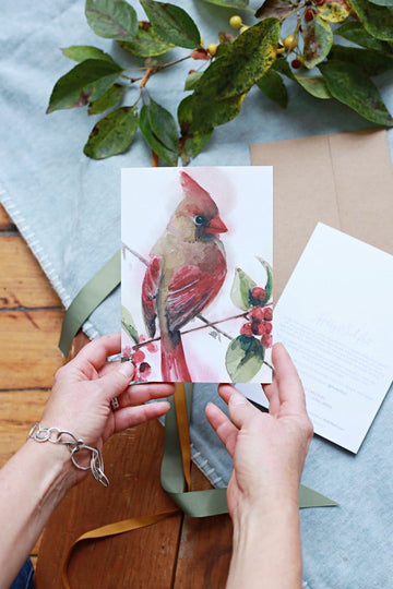 Holly Wach watercolor bird greeting cards