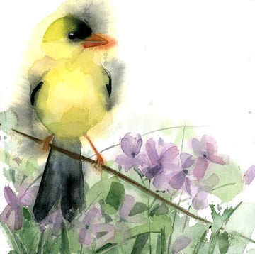 Holly Wach American Goldfinch original watercolor painting