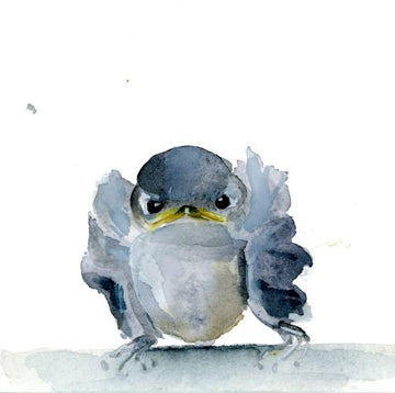 Holly Wach "Little Wonders” original baby bird watercolor painting