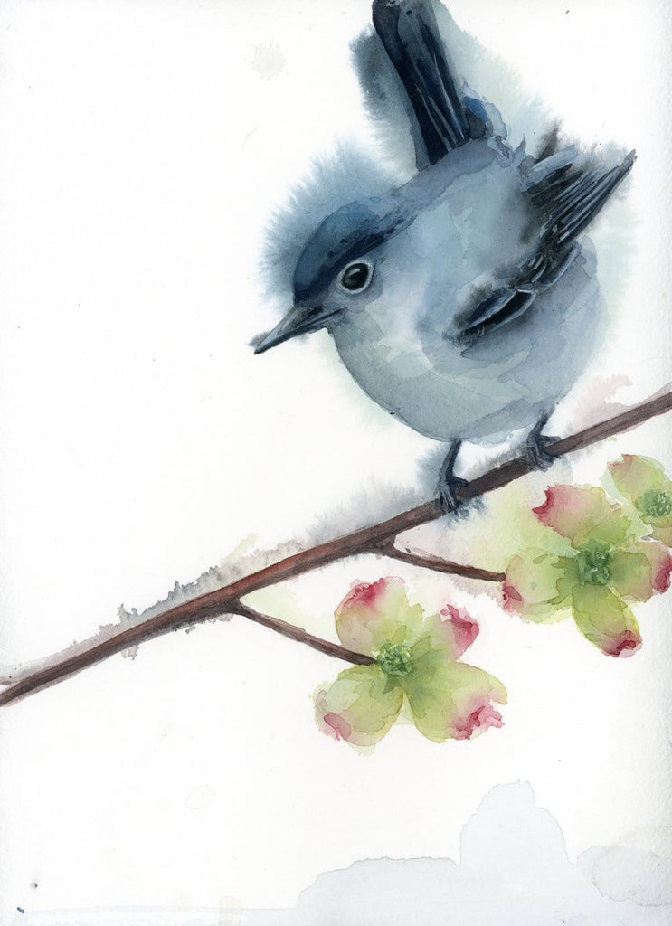 Holly Wach's original songbird watercolor painting