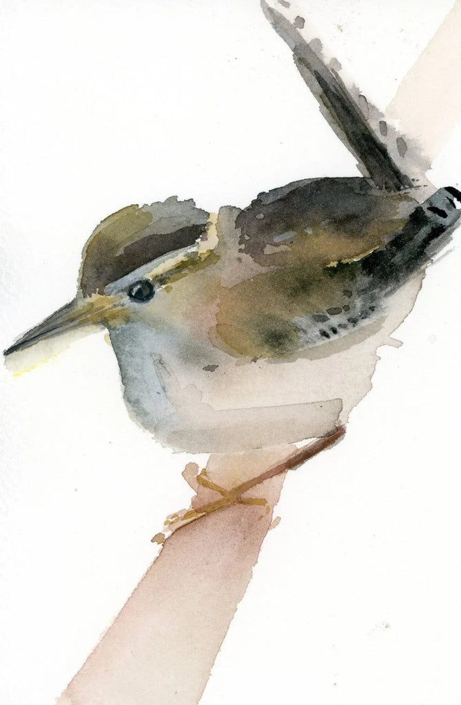 Holly Wach "Little Wonders” original baby bird watercolor painting