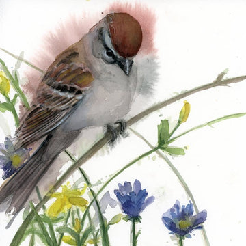 Holly Wach's original songbird watercolor painting