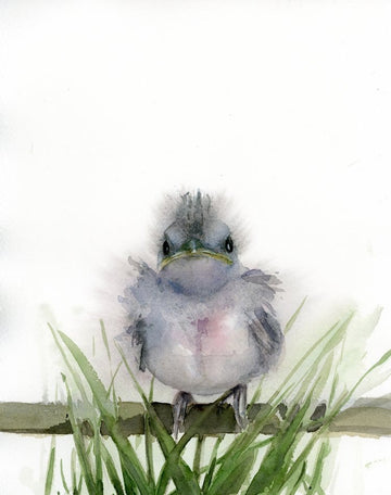 Holly Wach's original songbird watercolor painting