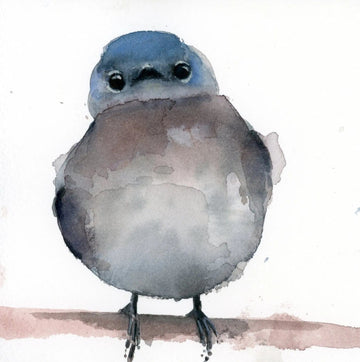 Holly Wach "Little Wonders” original baby bird watercolor painting