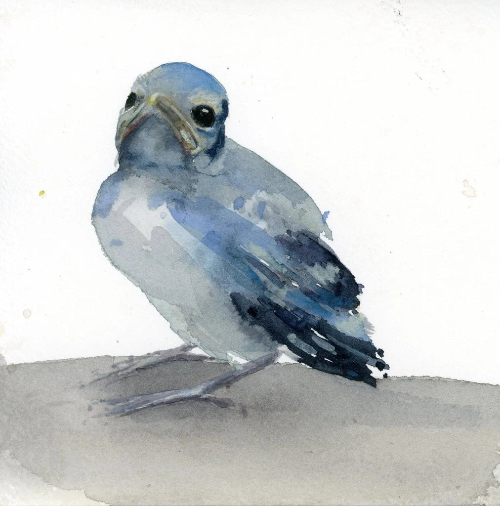 Holly Wach "Little Wonders” original baby bird watercolor painting