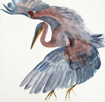 Holly Wach 'Oh, to Fly!' bird watercolor art statement pieces
