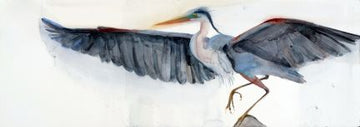 Holly Wach 'Oh, to Fly!' bird watercolor art statement pieces