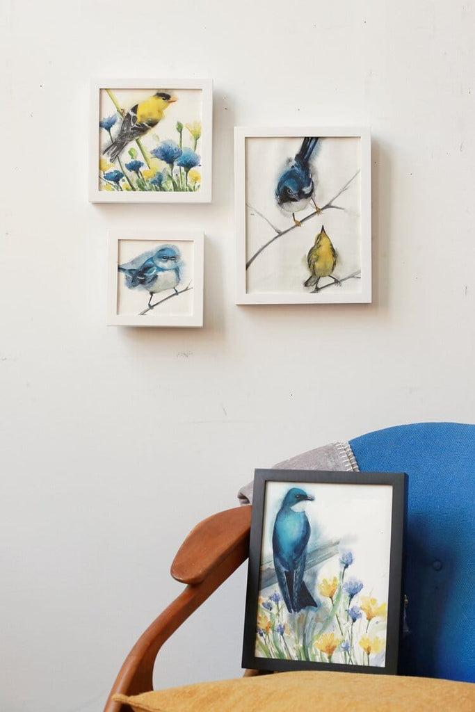 Holly Wach's paintings of original watercolor birds