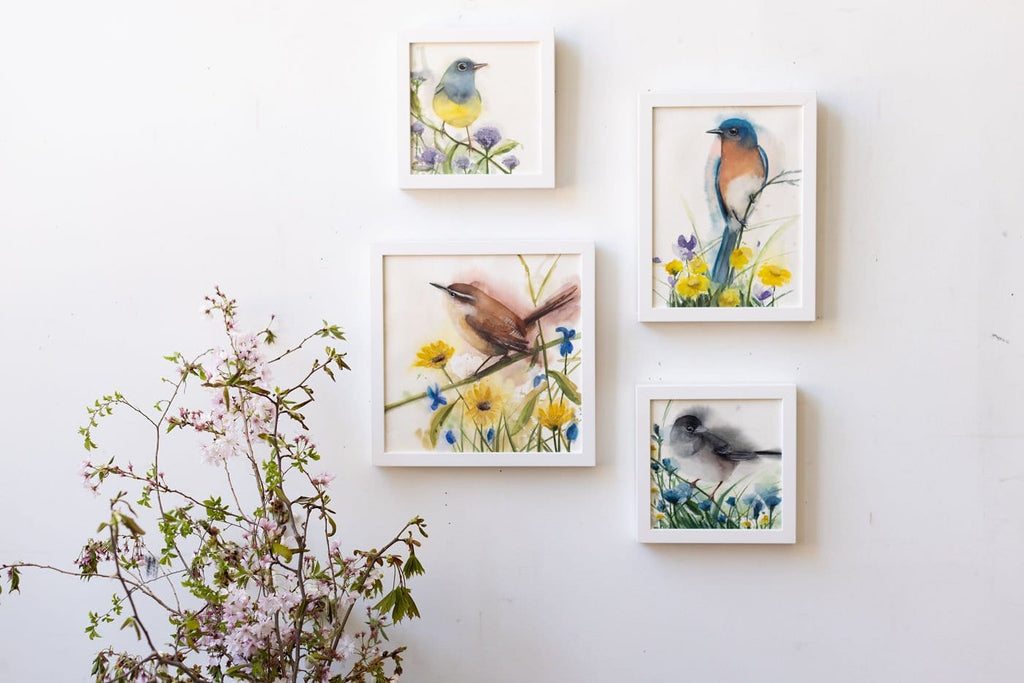 Holly Wach's original songbird watercolor paintings