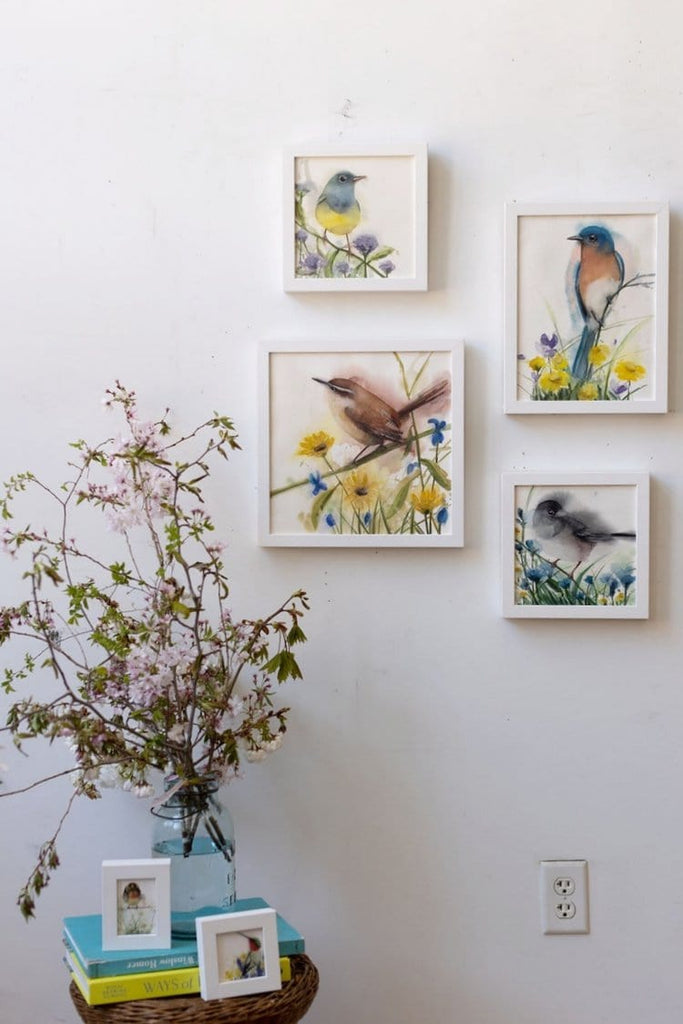 Holly Wach's paintings of original watercolor birds