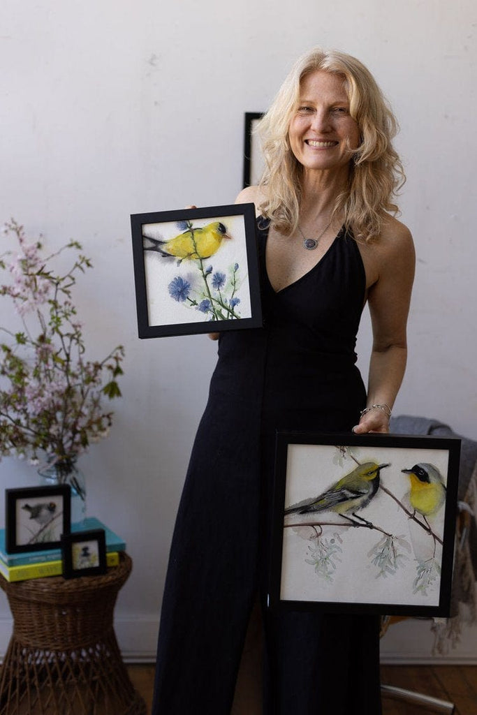 Holly Wach's paintings of original watercolor birds