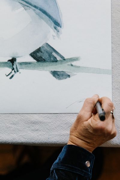 Holly Wach personally signs all songbird watercolor prints
