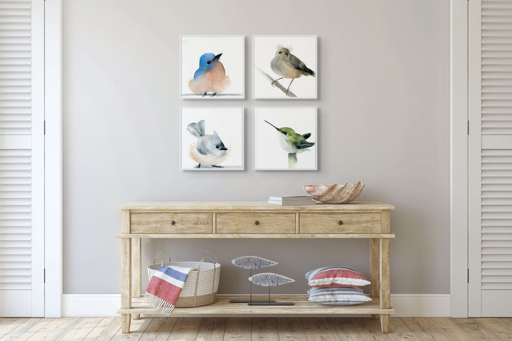 Holly Wach 'Little Wonders' baby bird watercolor prints art gallery wall