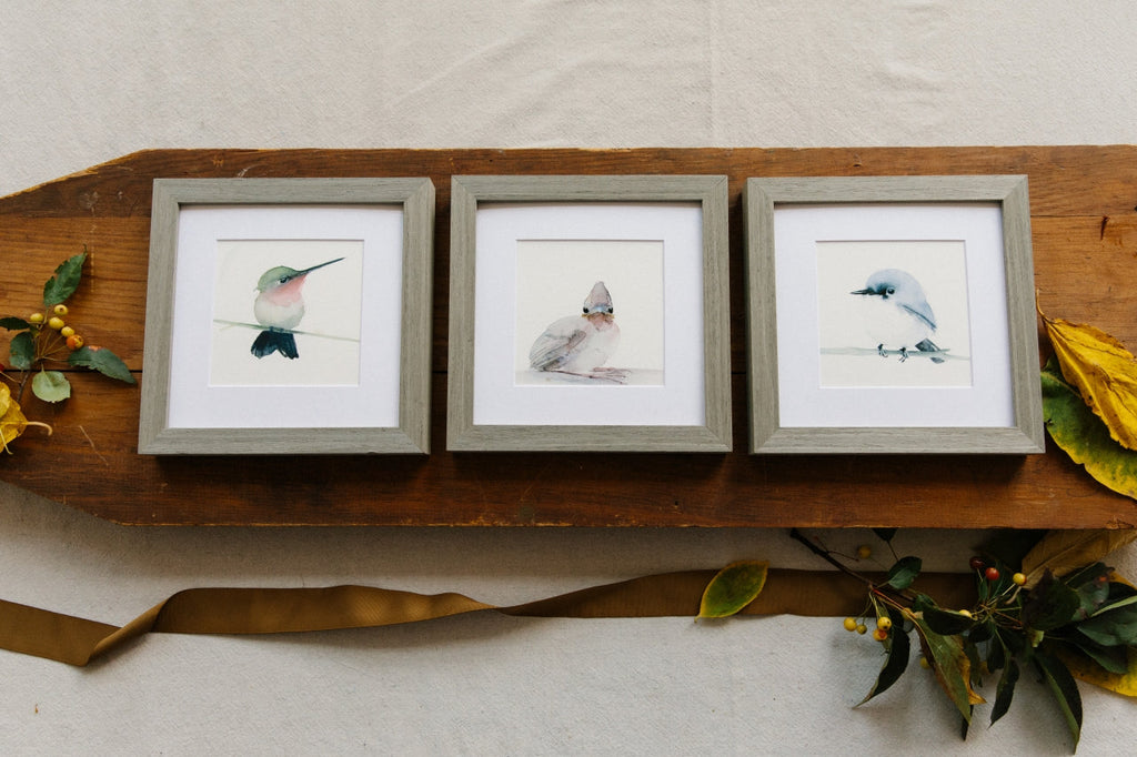 Holly Wach's original Baby Bird Watercolor Paintings