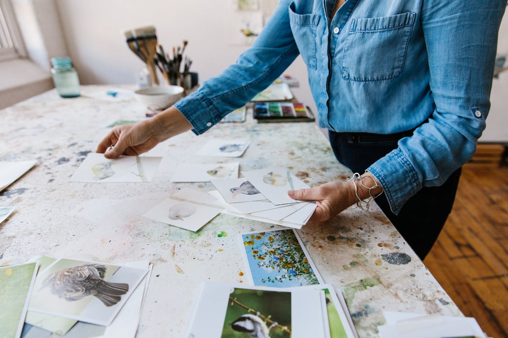 Holly Wach's original Baby Bird Watercolor Paintings