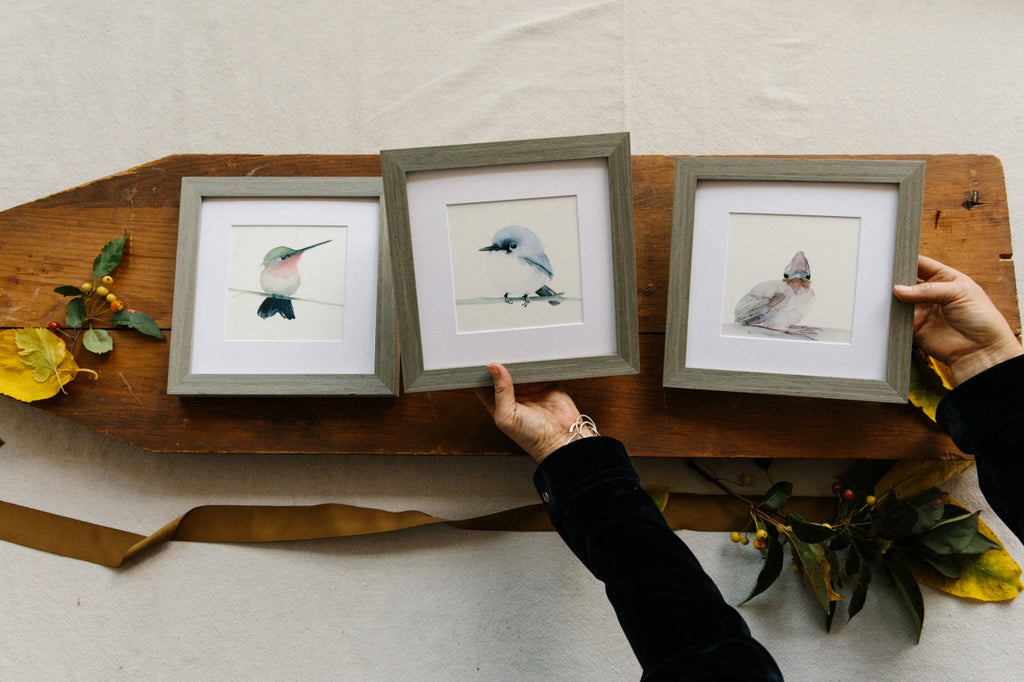 Holly Wach's original Baby Bird Watercolor Paintings