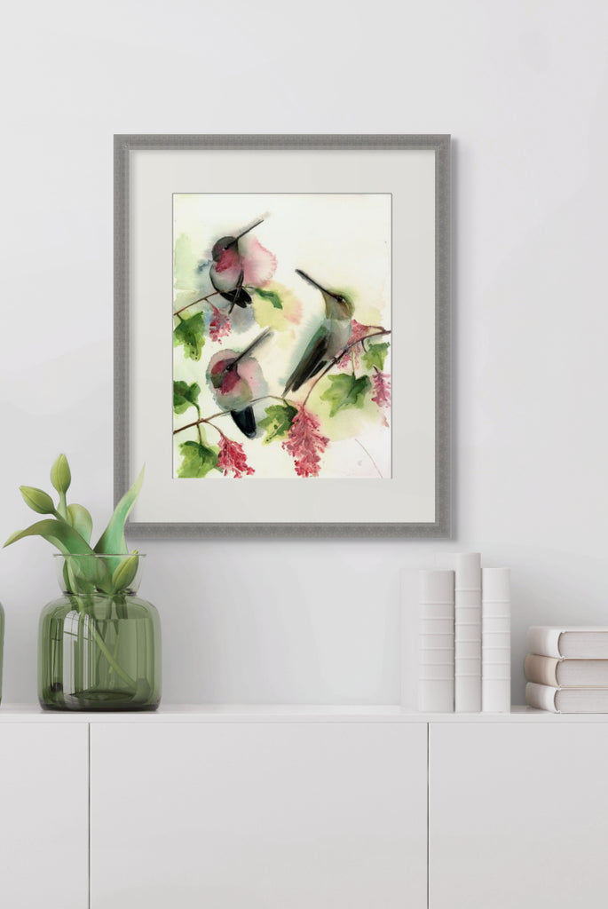 Holly Wach original hummingbird watercolor