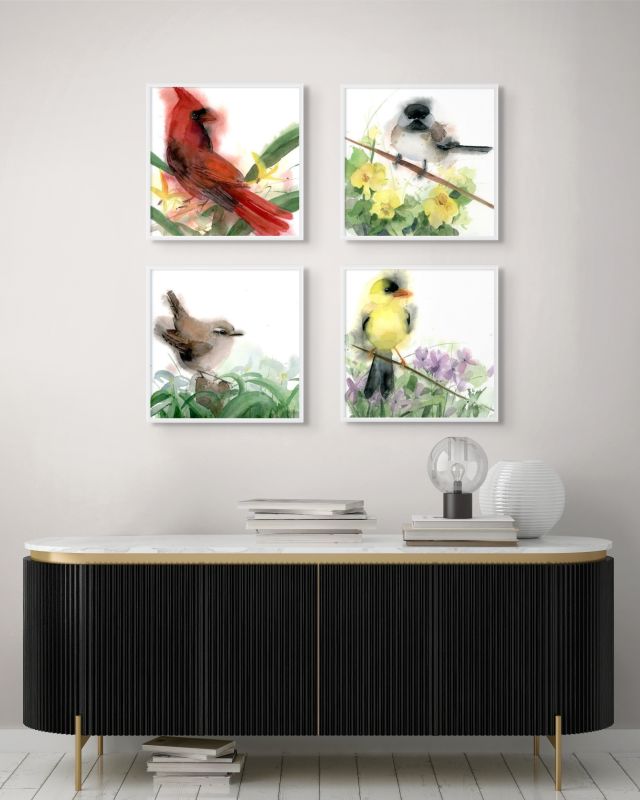 
Holly Wach "Songbirds & Friends" songbird watercolor prints


