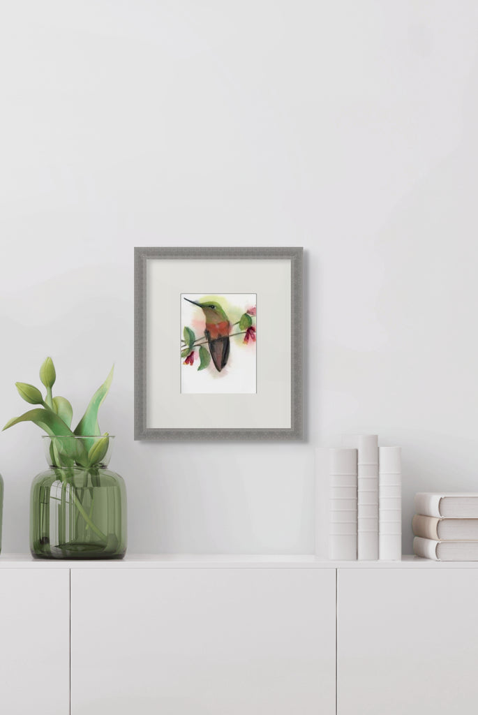 Holly Wach original hummingbird watercolor