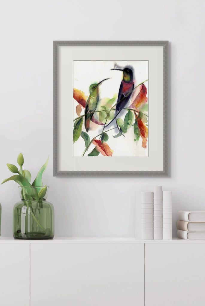 Holly Wach original hummingbird watercolor