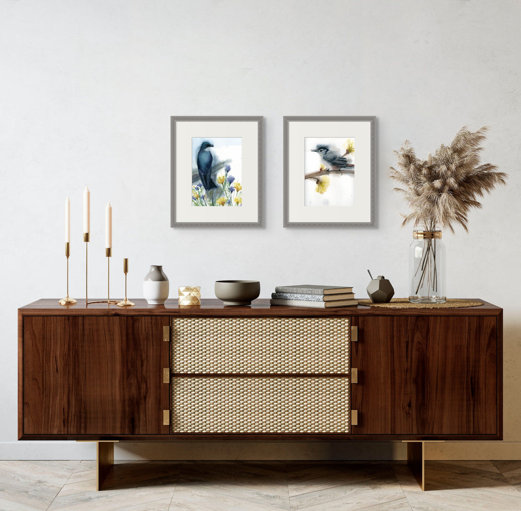 Holly Wach's original songbird watercolor painting