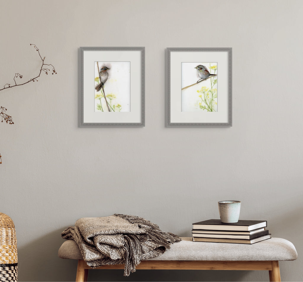 Holly Wach's original songbird watercolor painting