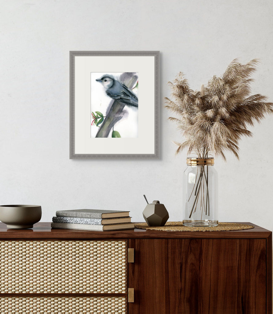 Holly Wach's original songbird watercolor painting