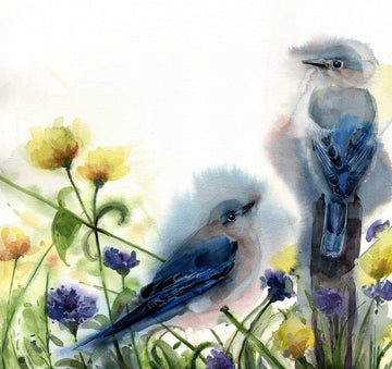 Holly Wach's original songbird watercolor painting