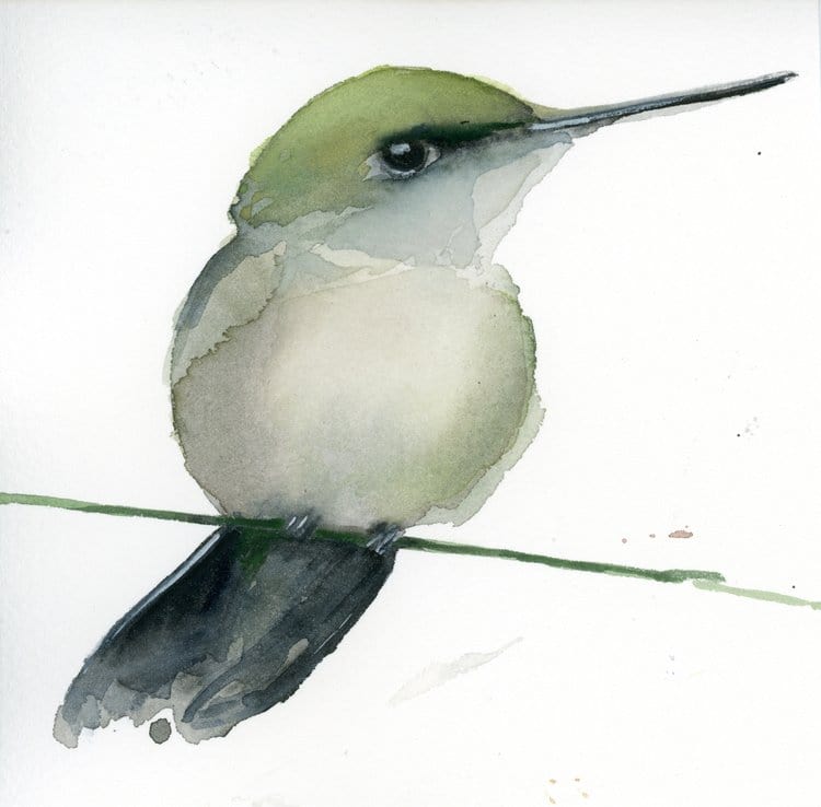 Holly Wach "Little Wonders” original baby bird watercolor painting