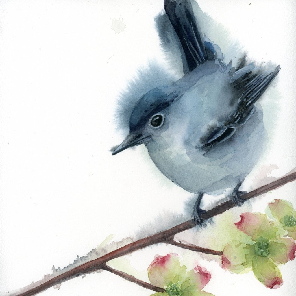 Holly Wach's original songbird watercolor painting