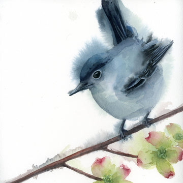 Holly Wach's original songbird watercolor painting