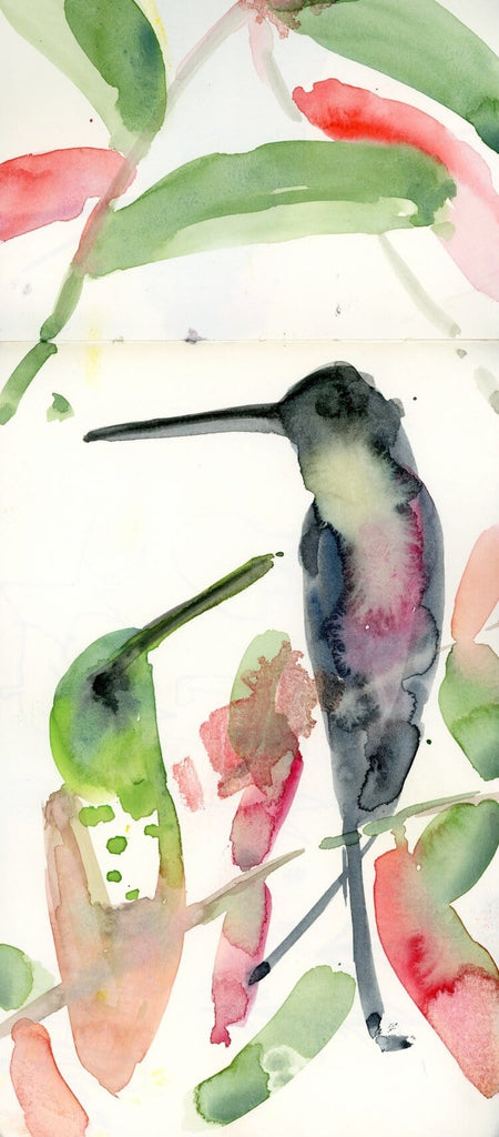 Holly Wach original hummingbird watercolor