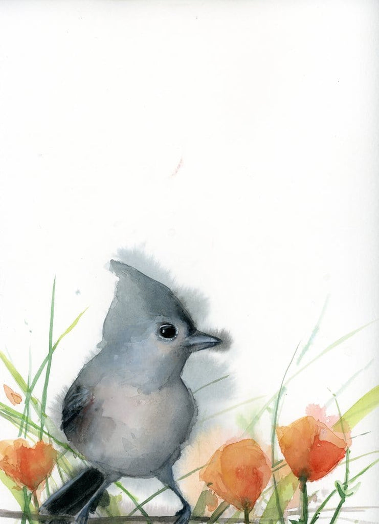Holly Wach's original songbird watercolor painting