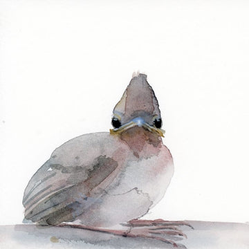 Holly Wach "Little Wonders” original baby bird watercolor painting