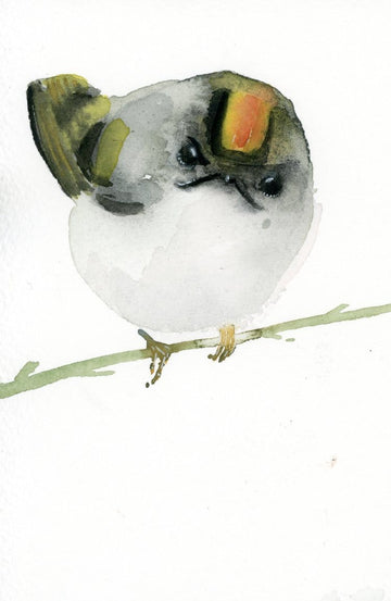 Holly Wach "Little Wonders” original baby bird watercolor painting