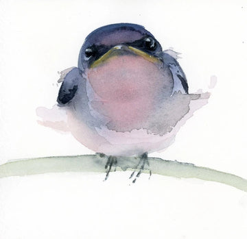 Holly Wach "Little Wonders” original baby bird watercolor painting