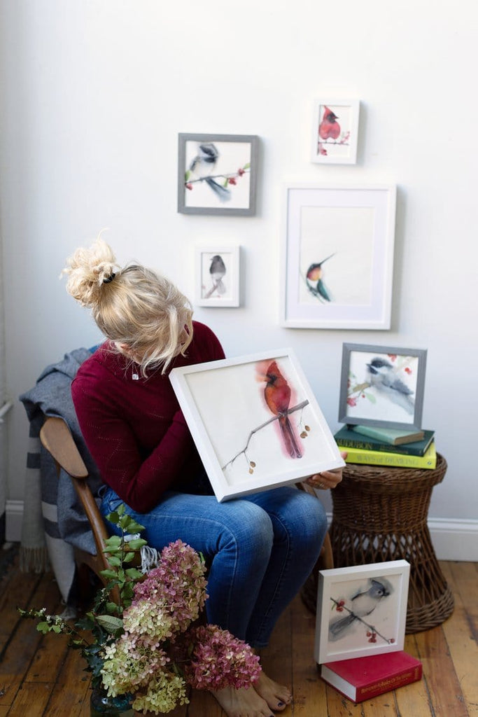 Holly Wach's paintings of original watercolor birds