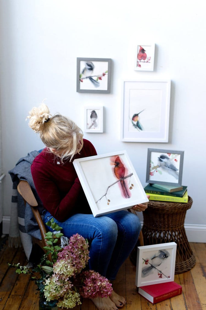 Holly Wach's original Baby Bird Watercolor Paintings