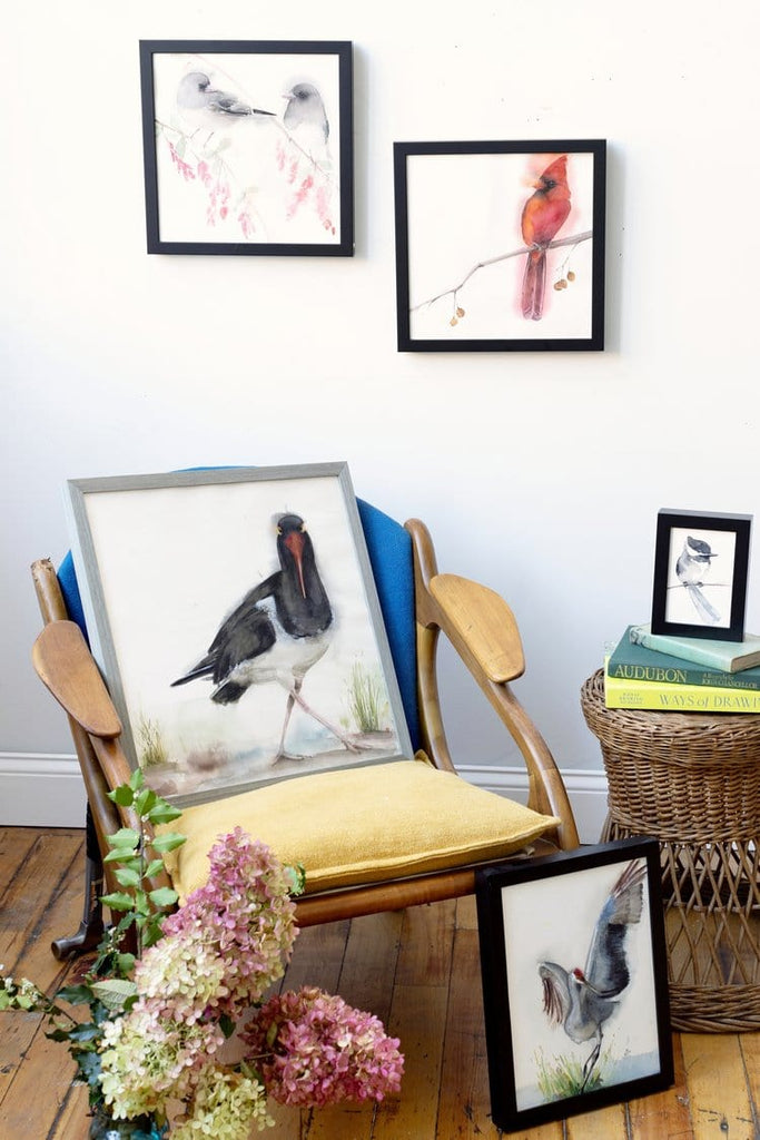 Holly Wach's paintings of original watercolor birds