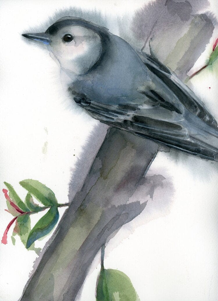 Holly Wach's original songbird watercolor painting