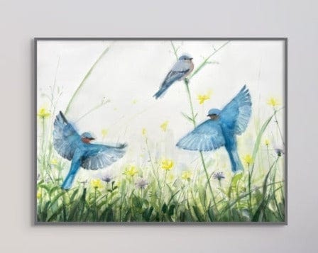 Holly Wach's original songbird watercolor painting