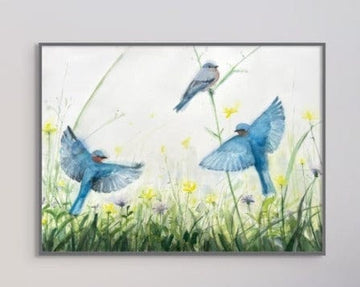 Holly Wach's original songbird watercolor painting