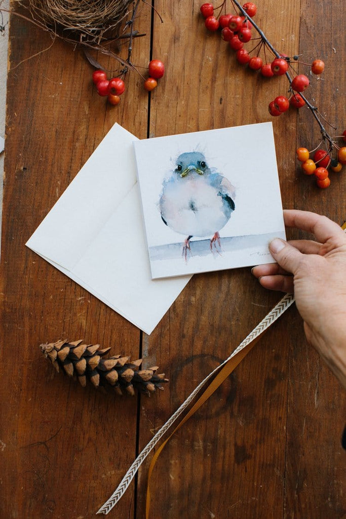 Holly Wach watercolor bird greeting card