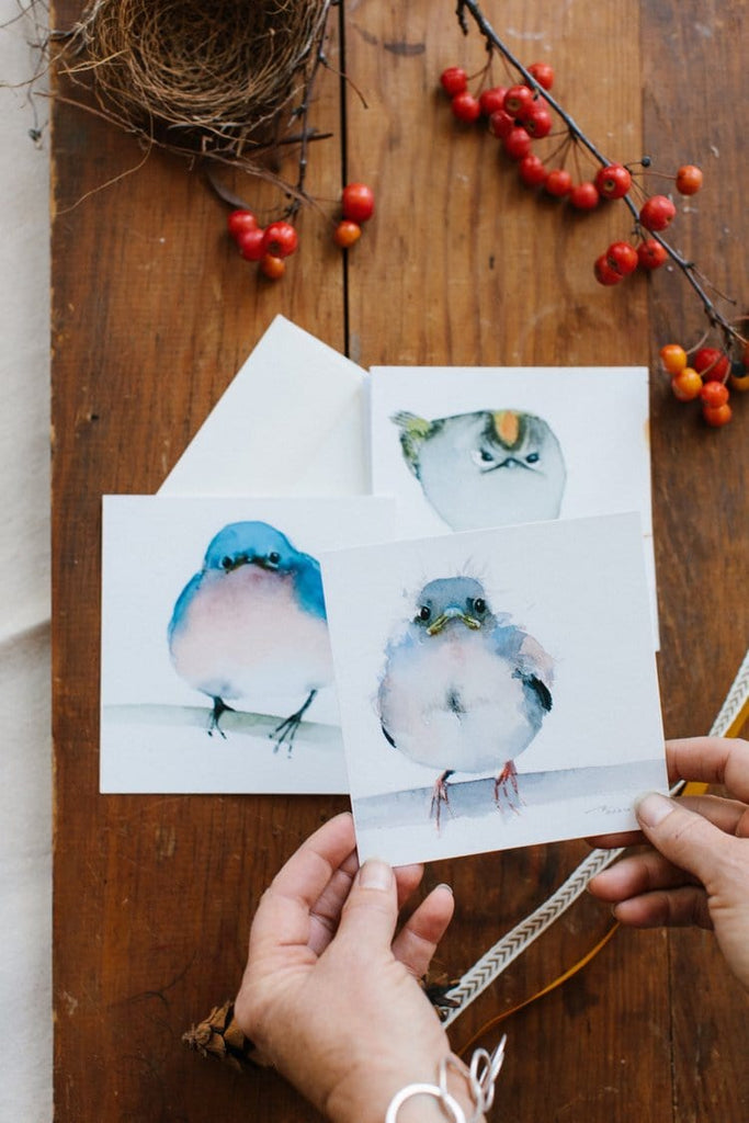 Holly Wach watercolor bird greeting card