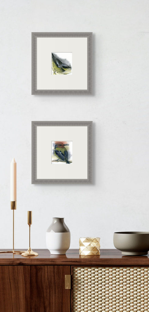 Holly Wach's original songbird watercolor painting of a Magnolia Warbler