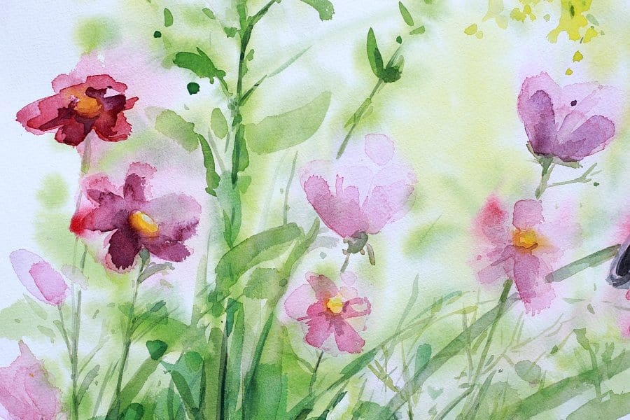 Holly Wach's original songbird watercolor painting