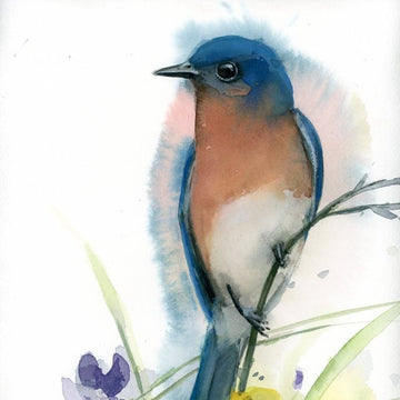 Holly Wach's original songbird watercolor painting